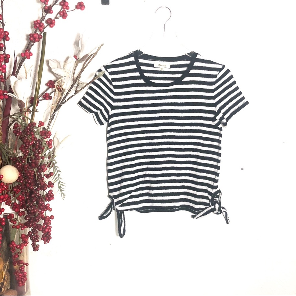nwt madewell • stripe side tie tshirt - Picture 1 of 7